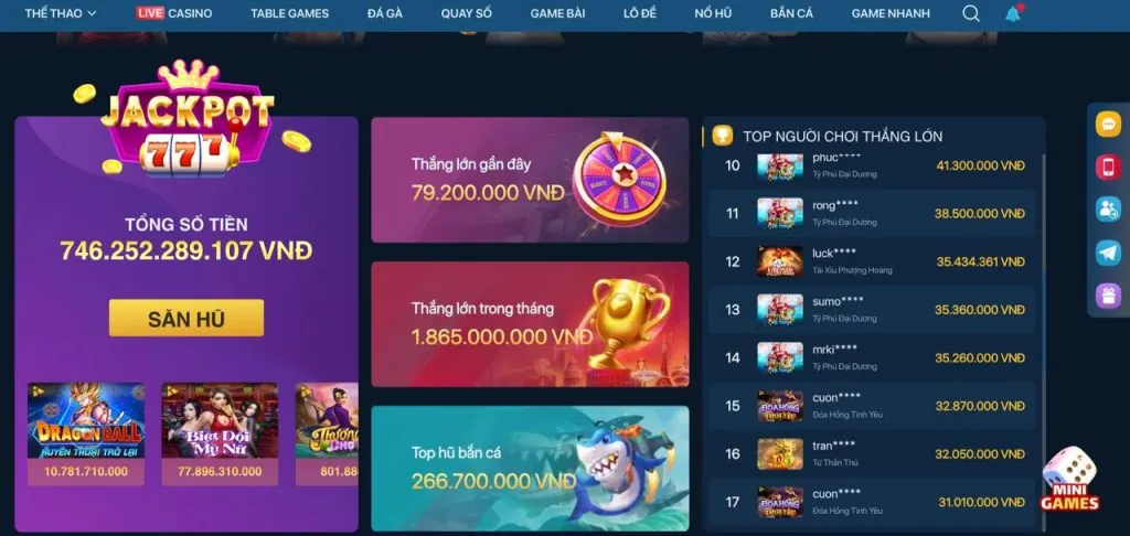 Kho game đa dạng tại Vui123